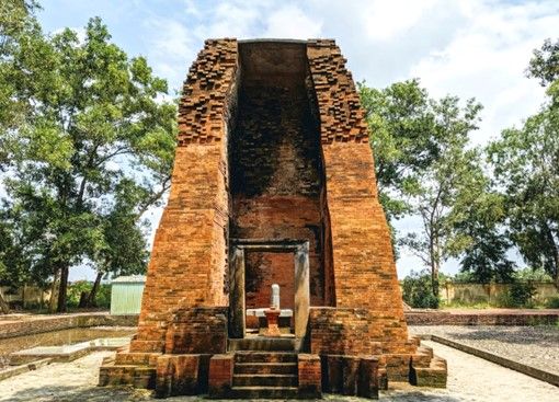 The tower's entrance faces west